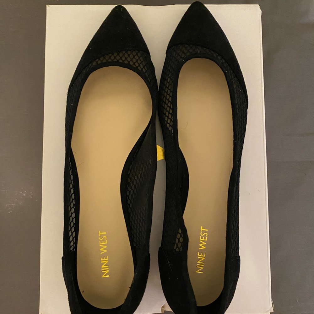 Black Nine West Mesh Style Flats
